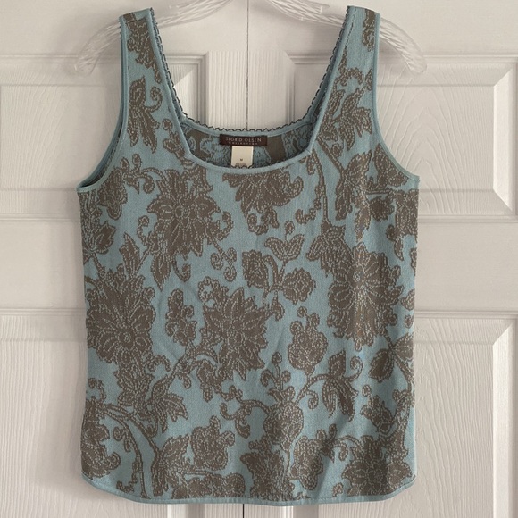 Sigrid Olsen Collection Aqua and Taupe Silk Blend Sweater Set - Size Medium - Picture 9 of 16